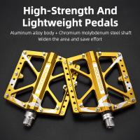 ราคา ROCKBROS Bike Pedal Aluminum Alloy Non slip High Strength Carbon Fiber Seal Bearing Widened Dustproof Pedal Bicycle Accessories (12176526521)