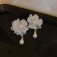 ราคา 925ต่างหูเงินต่างหูดอกไม้สีขาวผ้าโปร่งฉบับภาษาเกาหลีเพชรต่างหูต่างหูมุกประดับเพชรต่างหูป่านสุดน่ารักเครื่องประดับต่างหูสำหรับงานแต่งงาน (17394565538)