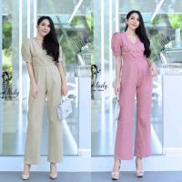 ราคา Dolly Long JumpSuit L XL 2XL 3 XL จั้มสูทขายาว สาวอวบ แขนพองตุ๊กตา ผ้าทอ สีแดง สีครีม ชุดออกงาน งานแต่ง คริสต์มาส (20579225888)