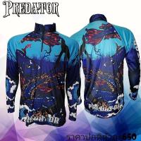 ราคา เสื้อตกปลา JK Thailand เสื้อกันยูวี ลาย PREDATOR สีน้ำเงิน ป้องกันรังสี UV 80 แห้งเร็ว (8759053429)