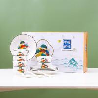 ราคา BAIFA ชุดจานชามเซรามิค ลายดอกไม้ จานลายเซรามิคกระเบื้อง 1เซ็ต 14ชิ้น NO Z61 (21197971055)