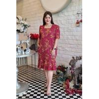 ราคา เดรสลายดอกไม้ คอเหลี่ยม ชายกระโปรงแต่งระบาย ผ้ายืด แขนสั้น ใส่ทำงาน ออกงาน (21248333572)