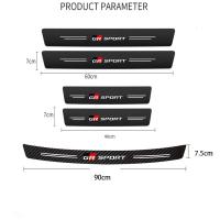 ราคา Car door sill side pedal scratch sticker Trunk protection carbon fiber thickened leather sticker for Toyota GR sport VIos Yaris Corolla Cross Wish Revo CHR Avanza Fortuner Rush (18284216235)