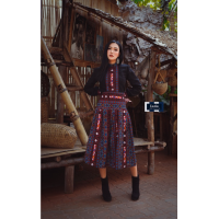 ราคา เซ็ทผ้าฝ้ายพิมพ์ลายผ้าปักชาวเขา ลายดอกไม้ (19471531084)