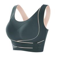 ราคา Womens Sports Bra Front Adjustable Buckle Wireless Padded Comfortable Gym Yoga Underwear Breathable Workout Workout Tops (20038843282)