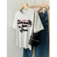 ราคา เสื้อยืดแขนสั้นผ้าสแปนเด็กซ์8 ผ้าฝ้าย92 210ก สำหรับผู้หญิงเข้ารูปพอดี (19805106536)