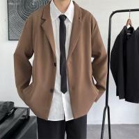 ราคา ASRV เสื้อสูทผู้ชาย ชุดสูทและเบลเซอร์ เสื้อสูทลำลอง blazer ผู้ชาย ผู้ชายสไตล์เกาหลีชุดที่เดินทางมาพักผ่อนหลวมแฟชั่นย้อนยุคแจ็คเก็ตสูทสีทึบ (16913077577)