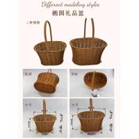 ราคา ตะกร้าหวายสานหวายเทียมพลาสติกแฮนด์เมดตะกร้าของขวัญแบบหิ้วอุปกรณ์เก็บดอกไม้และพืชสีเขียวสำหรับร้านดอกไม้ (11712665143)
