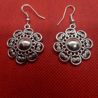 ราคา ต่างหูเงิน รมดำ โบราณ ตุ้มหูหญิงไทย เครื่องประดับเงิน ประดับไทย White Hat (1435254197)