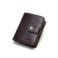 ราคา กระเป๋าสตางค์สำหรับผู้หญิงมีซิปคลิปหนีบเงินกระเป๋าใส่เหรียญ RFID ซองใส่บัตรแบบพับ3ตอนกระเป๋าใส่เงินหนังแท้สัมผัสสำหรับสั้นสำหรับผู้ชาย (19414481309)