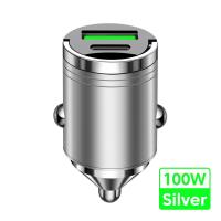 ราคา 100W Mini Car Charger Super Fast Charging PD QC3 0 USB Car Chargers Type C Adapter สำหรับ 13 12 Xiaomi 12 Samsung (19715111191)