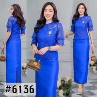 ราคา 6136 เสื้อ กระโปรง เสื้อลูกไม้ทอปักเลื่อม (15138945358)