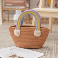 ราคา กระเป๋าสุภาพสตรี Sunflower Cotton Rope กระเป๋าสานฟาง Cloudy น่ารักร้อยกระเป๋าถือสายรุ้งพร้อมกระเช้าของขวัญมือ (20171354261)