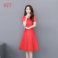 ราคา ชุดราตรียกน้ำชาเจ้าสาวสีแดงสดชุดเดรสกระโปรงลูกไม้กลับบ้านสำหรับคนตัวเล็กดูผอมดูดีแบบใหม่ในฤดูร้อน2022 (20785192377)