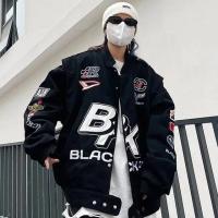 ราคา แจ็กเก็ตฤดูหนาวฤดูใบไม้ร่วงสำหรับผู้ชายเสื้อผ้านักแข่งเครื่องแบบเบสบอลนักแข่งรถเสื้อนักแข่งเสื้อทีมเสื้อคลุมผ้าฝ้ายฮิปฮอปทรงหลวมสำหรับผู้ชาย (19684731484)