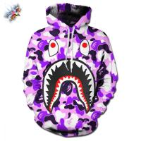 ราคา 2023ใหม่ COD ใหม่การ์ตูนการ์ตูน BAPE SHARK 3D การพิมพ์ตลก hoodie ผู้ชายสนุก Hoodie แฟชั่น Casual pullover s (20030709017)