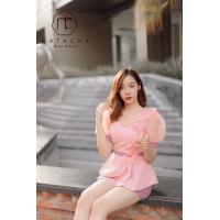 ราคา BS1967 set 2 ชิ้น เสื้อคอเหลี่ยม ซาร่าซิปหลัง (4516192171)