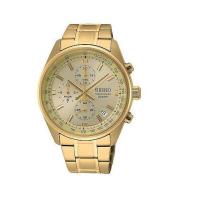 ราคา Kanvera Shop นาฬิกาข้อมือผู้ชาย Seiko SSB382P1 Chronograph Mens Quartz Watch Gold (4441396026)