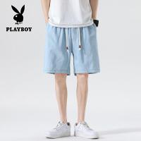 ราคา กางเกงขาสั้นผู้ชาย PLAYBOY ราคาถูกสวมใส่ฤดูร้อนเทรนด์กางเกงชายหาดไขมันสบาย ๆ หลวมพลัสขนาดเทรนด์แบรนด์ห้าส่วนกางเกงยีนส์ขาสั้น (19120816980)