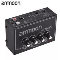 ราคา ammoon AHA04 4 Way Headphone Amplifier Amp with 1 4 inch 1 8 inch Inputs Outputs RCA Stereo Input Volume Control (19644118171)