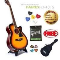 ราคา กีต้าร์โปร่ง Faires FD4015 สีซันเบิร์ด แถมฟรี กระเป๋า Yamaha สายกีต้าร์ Gibson ปิ๊ก ที่เก็บปิ๊ก (129529256)