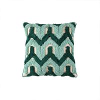 ราคา Green Tufted Cushion Cover 45x45cm 30x50cm Square Geometric Boho Style Pillow Case Throw Pillow Cover Handmade Home Decorative for Sofa Bed Living Room Bedroom Xmas Gift (19434882863)