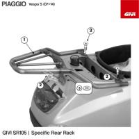 ราคา GIVI SR105 Specific Rear Rack for Piaggio Vespa S อุปกรณ์ติดตั้งกล่องท้าย (7857473049)