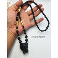 ราคา SH112 สร้อยกะลาแต่งด้วยหัวช้างไม้งิ้วดำ งานทองเลเซอร์ แขวนพระ 5 องค์ น่ะคับ สินค้าจัดส่งจาก กทม (14835943808)