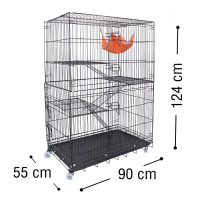 ราคา กรงแมว 3 ชั้น กรงแมวพับได้ กรงแมวขนาดใหญ่ มี 2 ขนาด มีมุ้งขายแยก แถมเปลแมว ถาดรอง เคลือบสีกันสนิม (20132792133)