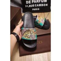 ราคา COD GUCCIS ผู้ชายหนังเบงกอลสไลด์รองเท้าแตะรองเท้าชายหาด Size38 47 M164 (16541535761)
