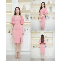 ราคา ชุดไปงานแต่ง ชุดออกงาน ชุดเดรสออกงาน เดรสน่ารักๆ S238 พริ้ว คลุมไหล่ เดรสสั้นงานแต่งงาน มีหลายสี สง่างาม (20499790814)