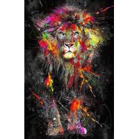 ราคา GATYZTORY กรอบสิงโตภาพวาดสีน้ำมันบนผ้าใบที่มีสีสันที่ทันสมัยสัตว์รูปภาพสีสำหรับบ้านผนังศิลปะตกแต่งใหม่0811 (19988828407)