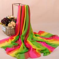 ราคา Gradient Rainbow สีขนาดใหญ่ยาวชีฟองผ้าพันคอผ้าไหมสุภาพสตรีของขวัญวันแม่ผ้าพันคอผ้าคลุมไหล่ยาว (7628816710)