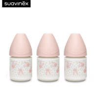 ราคา Suavinex แพ็ค 3 ชิ้น ขวดนม ลาย HYGGE รุ่น Premium glass wide neck bottle with round teat ขนาด 120ml เหมาะสำหรับอายุ 0 เดือน (19652627250)