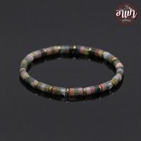 ราคา อาเป่า หินมอสอาเกต หินหยก 5 สี ทรงกระบอก แต่ง แร่เฮมาไทต์ Moss Agate ขนาด 4 5 มิล ช่วยดึงดูดความอุดมสมบูรณ์ กำไลหินสี กำไลหินนำโชค หินสีเขียว (17147854731)