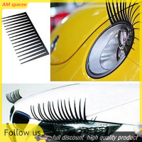ราคา AM 1คู่ Chic Black Car Lashes ไฟหน้าขนตาอุปกรณ์เสริมสติกเกอร์สำหรับรถยนต์ (20450874994)