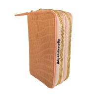 ราคา กระเป๋าสตางค์หนังจระเข้แท้ผู้หญิงใบสั้น สไตล์ 2ซิป มีสายคล้องแขน เลือกสีได้ ใส่ธนบัตร เหรียญหนังแท้ 100 (5950006980)