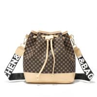 ราคา กระเป๋าทรงถังอเนกประสงค์แฟชั่นสำหรับผู้หญิงกระเป๋าสะพายข้างกระเป๋าสะพายไหล่เดียวพิมพ์ลายมีเชือกรูด (21171143854)