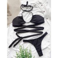 ราคา Yours bikini BK1467 ชุดว่ายน้ำทูพีชสีดำ บิกินี่ (18961757344)