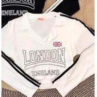 ราคา เสื้อครอปแขนยาว งานแต่งแถบสีสวย พร้อมส่ง london (21190965672)