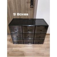ราคา กล่องใส่รองเท้า กล่องรองเท้า สีดำ Black Edition set 9 กล่อง 3BK (16927070434)