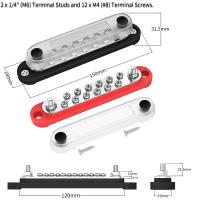 ราคา DaierTek รถ Terminal Block Negative Bus Bar 12V 150A Terminal Block 12V Power Distribution Block M8 Termianl Bus สำหรับยานยนต์ (21170669664)