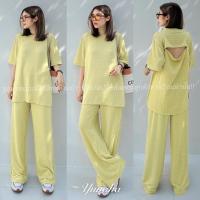 ราคา เซทเสื้อคอกลมแขนสั้น ทรง oversize ผ่าเปิดโชว์หลังสักนิด มาพร้อมกับกางเกงขายาวทรงกระบอก ชุดเซต ชุดเซ็ท Yunaka (20364777818)