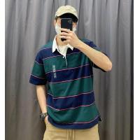 ราคา Uniqlo เสื้อโปโลลำลองคู่ในช่วงฤดูร้อนสำหรับผู้ชายและผู้หญิงฉบับภาษาเกาหลีแฟชั่นสไตล์พี่น้องผู้หญิงเสื้อโปโลแขนสั้นลายทางเสื้อเสื้อยืดแบบหลวม448767 (19718479588)