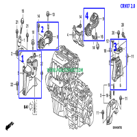 ราคา เซตสุดคุ้ม ยางแท่นเครื่อง แท่นเกียร์ ฮอนด้าซีอาร์วี HONDA CRV 2007 2012 2 0 AT 1ชุด 4 ตัว ENGINE MOUNT (5149156946)