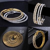 ราคา COD แฟชั่นรอบวงกลมใหญ่ Rhinestone เงินทองคริสตัลห่วงต่างหูสตั๊ดต่างหูห้อย (5521030986)