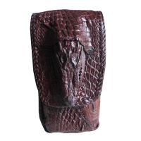 ราคา หัวของจระเข้ กล่องสัมภาระ Brown Leather กล่องใส่โทรศัพท์มือถือ เป็นหนังจระเข้แท้ทั้งใบด้านหลังมีห่วงสำหรับร้อยเข็มขัดเพื่อพกพา เป็ (459207039)