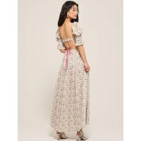 ราคา พร้อมส่ง เดรสกระโปรงยาวลายดอก โชว์หลัง (19186716527)