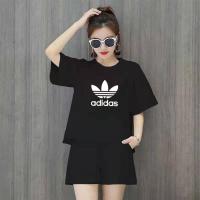 ราคา ADIDAS ชุดวอร์มลำลองสำหรับผู้หญิงเสื้อยืดและกางเกงขาสั้นสำหรับฤดูร้อน2ชิ้นสำหรับสวมใส่ในชีวิตประจำวันและเล่นกีฬา5สี (12921947443)
