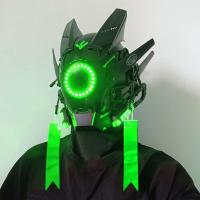 ราคา Cyberpunk mask Predator helmet cosplay mechanical tactical mask illuminated full face gas mask JYUE (20496257326)